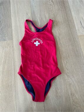 Lifeguard One-Piece Swimsuit - Red